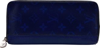 Louis Vuitton Blue Leather Long Wallet (Bi-Fold) (Pre-Owned)