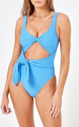 L*Space Antigua Cutout Detail One-Piece Swimsuit in Cornflower at Nordstrom Rack, Size X-Small