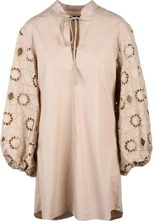 Dondup Cotton Tunic Dress - Beige