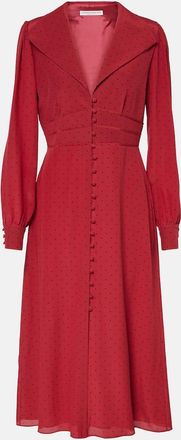 Alessandra Rich Abito midi in seta a pois