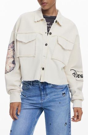 Desigual Mickey Mouse Knit Jacket in Light Beige at Nordstrom, Size X-Large