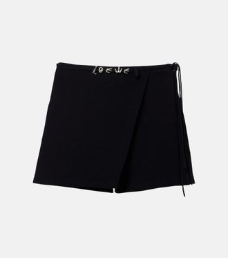 Loewe Paulas Ibiza cotton and silk cr&ecirc;pe skort