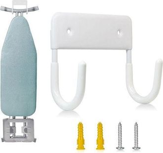 OEM Soporte De Pared De Metal Blanco Para Tabla De Planchar - Jinfgerne - Estante De Almacenamiento Pr&aacute;ctico, Optimiza El Espacio, F&aacute;cil Instalaci&oacute;n, Dime