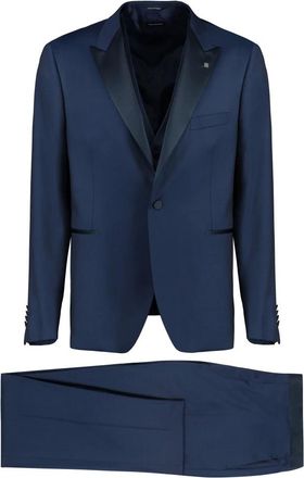 Tagliatore Heren, Pakken, Blauw, Maat: 3XL Wol