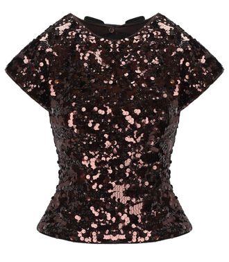 Ganni TOP CON FIOCCHI MARRONE GANNI