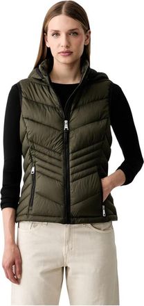 DKNY Gewatteerd Vest met Capuchon - Dames - Bodywarmers - Groen - L - Polyester - Jassen