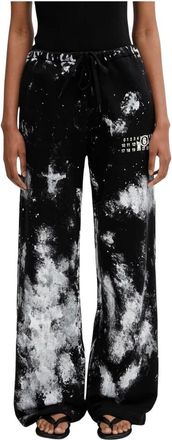 Maison Margiela Trainingsbroeken - Dames - Sweatpants - Zwart - L - Katoen - Broeken