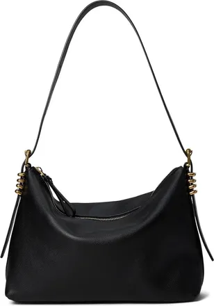 Rebecca Minkoff Buckle Up Shoulder Bag Womens Black Leather Adjustable RED424