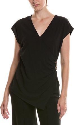 Anne Klein Petite Side Button Wrap T-Shirt