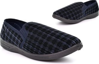 Generic Mens Slip On Slippers Size 6 Boys Slipper Size 7 Extra Large Slippers Mens Extra Large Slipper Slip On Sizes 6-14 Navy 11 UK