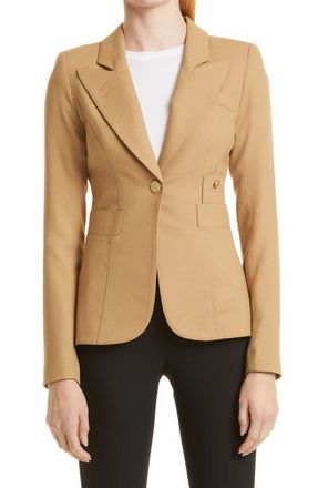 Smythe Classic Duchess Wool Blazer in Camel at Nordstrom, Size 16