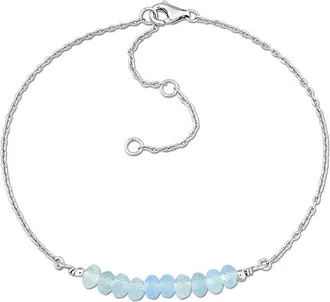 Rina Limor Silver 1.55 Ct. Tw. Aquamarine Bead Bracelet