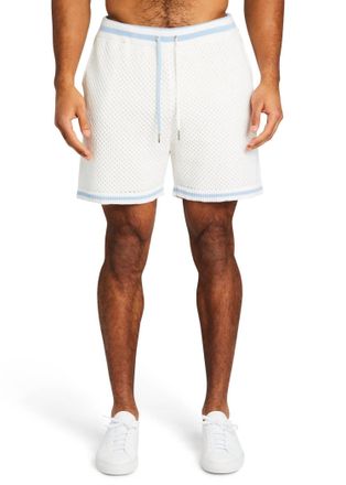 SER.O.YA Bruce Crochet Short In White/blue