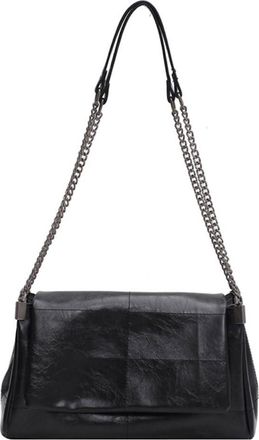 Generic PU Leather Fashion Sling Bag Large Capacity Women Stylish Satchel Bags Adjustable Strap Solid Color Tote Bag Chain Strap Messenger Bag (Black)