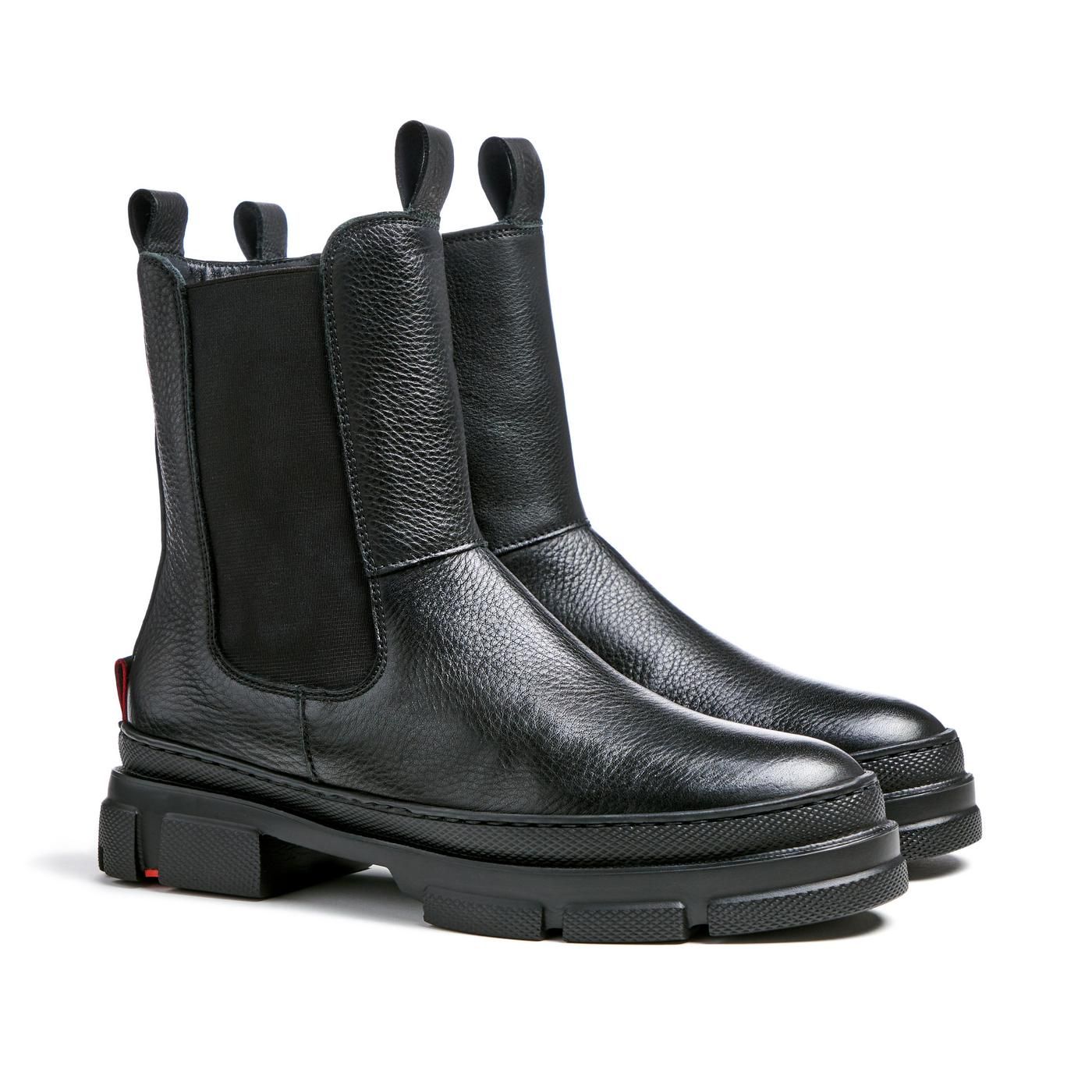 River Island Keilabsatz Stiefeletten Schwarz Leder Lackleder