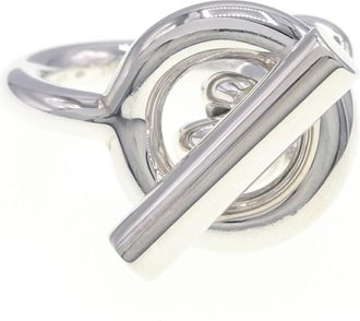 Herm&egrave;s Sterling Silver 925 Band Ring (Pre-Owned)