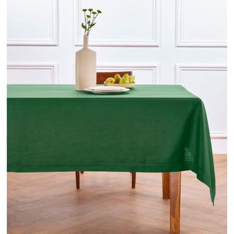 Solino Home Linen Tablecloth for Dining Table, Holiday and Everyday Table Decor - Fete in Pine Green at Nordstrom, Size X-Small