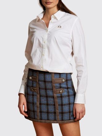 La Martina Cotton Poplin Shirt with French Collar and Embroidered Logo
