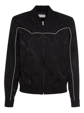 Saint Laurent paisley-print bomber jacket - men - Silk/Viscose - 46 - Black