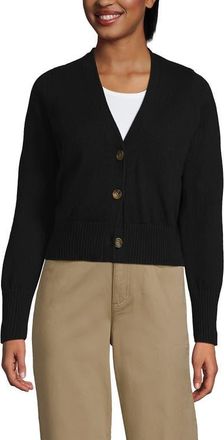 Lands End Drifter Vneck Dress Cardigan Sweater in Black at Nordstrom, Size X-Large P