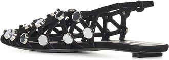 The Attico Womens Ballet Shoes Grid Black Ballerina
