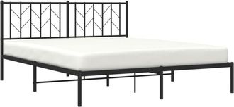 vidaXL Vidaxl - Estructura Cama Sin Colch&oacute;n Con Cabecero Metal Negro 160x200 Cm
