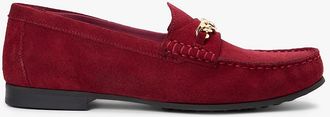 Tommy Hilfiger Womens Chain-Link Suede Loafer - Brown - US 6.5 / EU 37