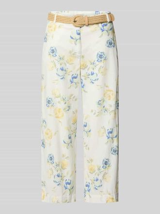 Christian Berg Caprihose aus Leinen-Baumwoll-Mix mit G&uuml;rtel in Pastellgelb, Gr&ouml;&szlig;e 36