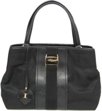 Ferragamo Pre-owned Handbags, female, Black, Size: ONE SIZE Pre-owned Nylon handbags