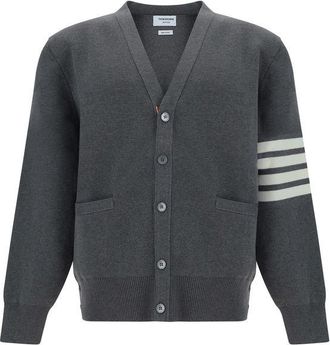 Thom Browne Gray Cotton Mens Cardigan