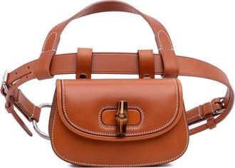 Gucci Pre-owned Belt Bags, female, Brown, Size: ONE SIZE Pre-owned Waist Belt Bag with Bamboo Detail