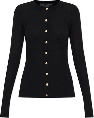 Dolce & Gabbana Cashmere Cardigan met Applicaties - Dames - Cashmere truien - Zwart - XS - Leer - Truien & Vesten