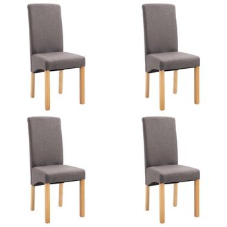 vidaXL Sillas De Comedor 4 Unidades Tela Gris Taup&eacute; Vidaxl