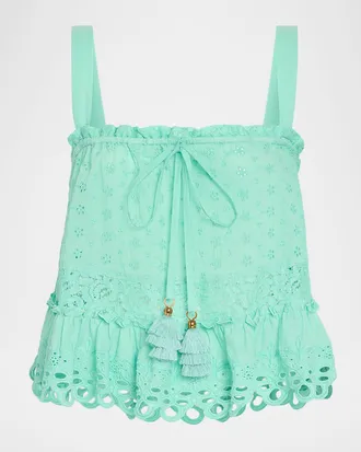 Ramy Brook Amina Eyelet Tank Top