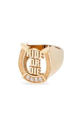 Established Ride or Die Horseshoe Ring in Yellow Gold at Nordstrom, Size 7.5