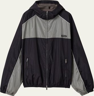 Miu Miu Colorblock Oversized Hooded Track Jacket