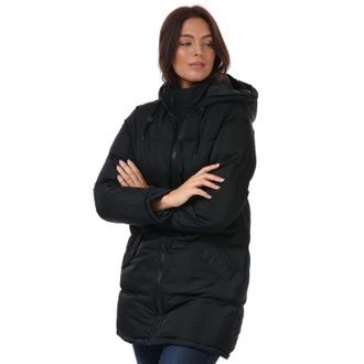 Brave Soul Womens Cello Long Padded Jacket in Black Cotton - Size 12 UK