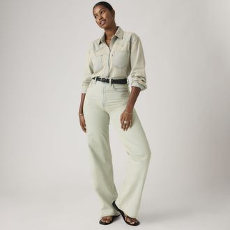 Levi's Ribcage Wide Leg Jeans - Womens - 23X30 - Light Wash / De Oro