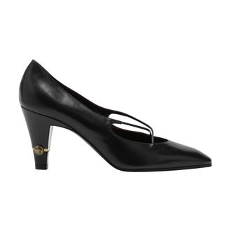 Versace Pumps, female, Black, Size: 10 US Criss-Cross Medallion Pump