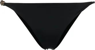Versace Black Solid Bikini Bottom Swimwear