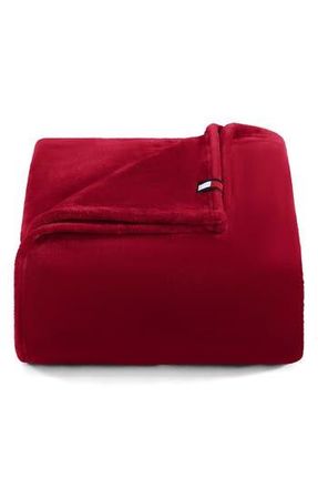 Tommy Hilfiger Plush Throw Blanket in Dark Red at Nordstrom Rack, Size Full/queen