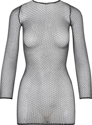 Balenciaga Black Crystal Mesh Mini Top-Donna