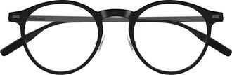 Montblanc Black Ruthenium MB0426O Fabric-Blend Round Sunglasses