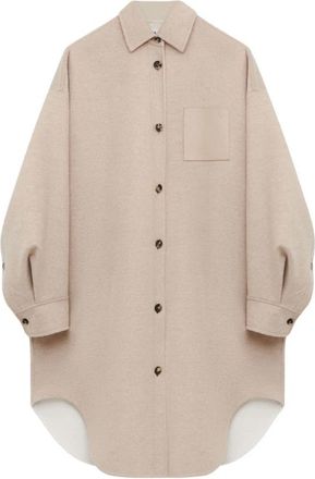 Loewe Jas in wol en kasjmier - Dames - Shirt Kleedjes - Beige - XS - Wol - Kleedjes