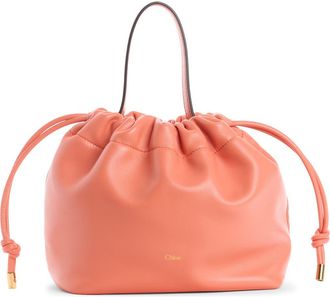 Chlo&eacute; Mini Icons Leather Shoulder Bag in Camellia Coral at Nordstrom