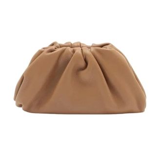 Bottega Veneta Pre-owned Leather Clutch - Dames - Pre-owned - Beige - Maat: ONE Size Leer