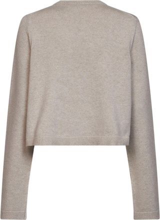 Alaia Womens Boxy Cashmere Sweater Beige