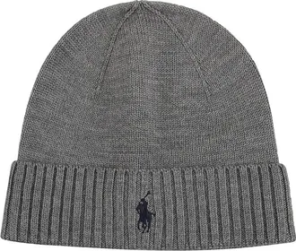 Ralph Lauren Grey Logo Beanie Hat