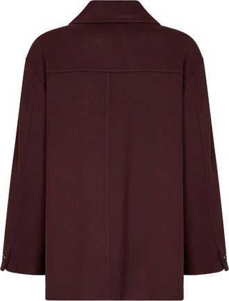 Max Mara Womens Short Coat Smmgiugno Dark Red Virgin Wool