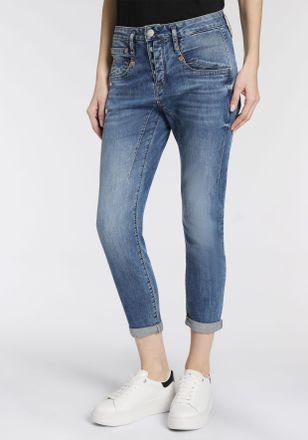 Herrlicher Boyfriend-Jeans HERRLICHER Shyra Cropped Denim Light, Damen, Gr. 26, N-Gr, ocean fade, Denim/Jeans, Obermaterial: 98% Baumwolle, 2% Elasthan, straight